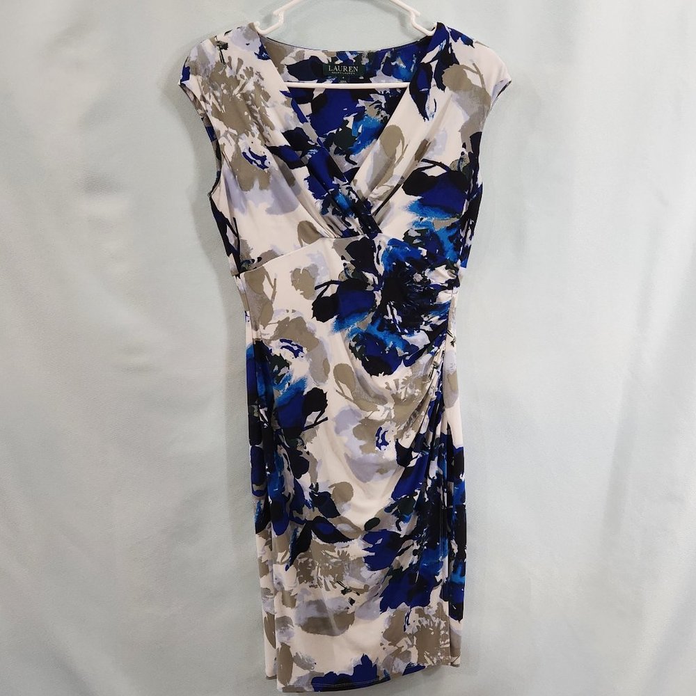 Lauren Ralph Lauren Blue and Cream Floral Dress